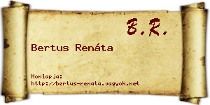 Bertus Renáta névjegykártya